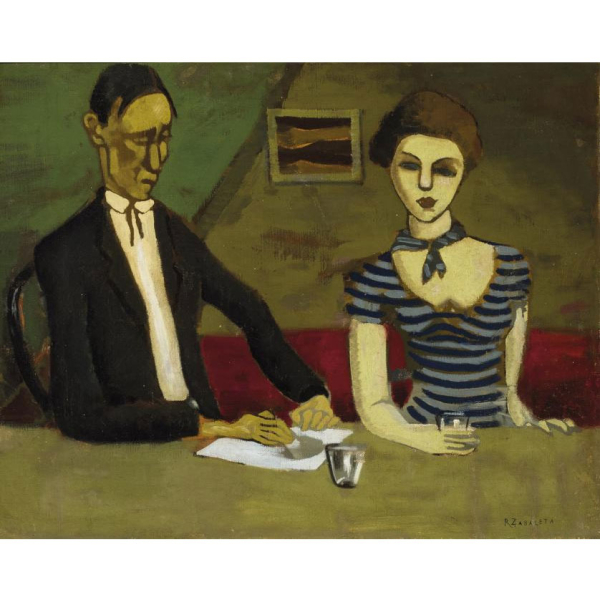 Rafael Zabaleta. "La pareja (1931)". &Oacute;leo sobre lienzo. Firmado  