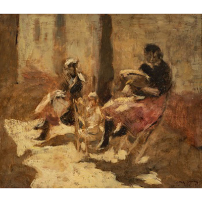 IÑAKI GARCÍA ERGÜÍN  (Bilbao 1934) &quot;Mujeres cosiendo &quot;