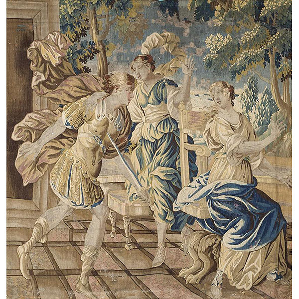 B&eacute;lgica S. XVII. Marte y Rea Silvia Tapiz