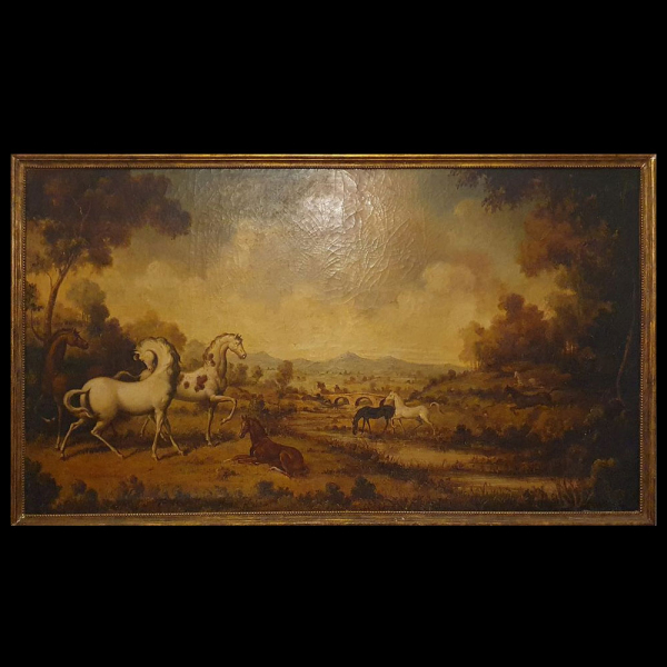 Decorativo y Monumental "Caballos Rampantes". Atribuido / Manera de George Stubbs.