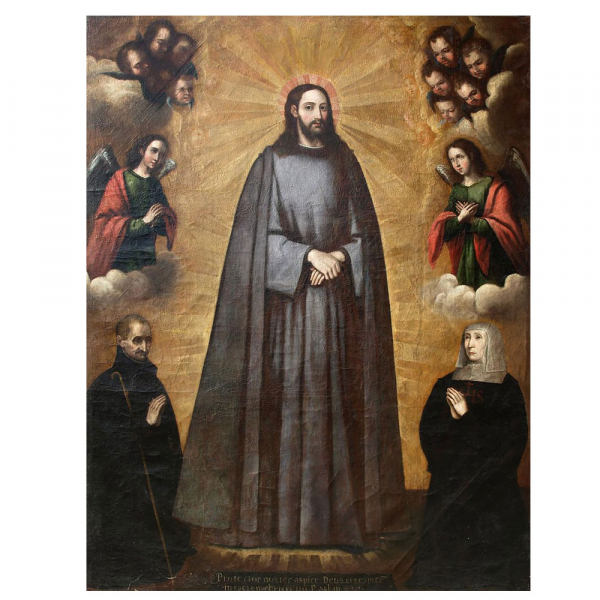 Diego Valentín Díaz, Escuela Barroca Española del siglo XVII.  Cristo en Majestad con Ángeles y Santos. 