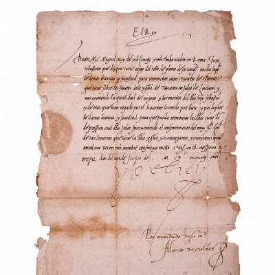 Emperador Carlos I. Carta firmada y dirigida al embajador de Roma, 1532.