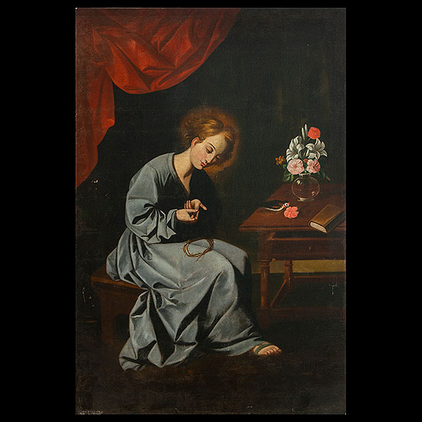 SANTO NIÑO DE LA ESPINA - FRANCISCO DE ZURBARAN (Fuente de Cantos, Badajoz, 1598 - Madrid, 1664), escuela española del siglo XVII.