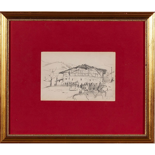 Darío de Regoyos Caserío de Azpeitia Dibujo