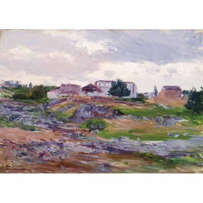 Aureliano de Beruete.   &quot;Alrededores de Madrid&quot;. Óleo sobre lienzo.