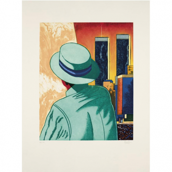 Eduardo &Uacute;rculo. "New York (1993)". Aguafuerte sobre papel.  