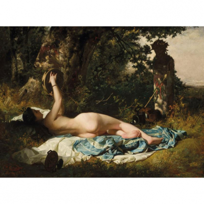 Mariano Fortuny y Di&oacute;scoro Puebla. "El dios Pan (1863)". &Oacute;leo sobre lienzo. Firmado, localizado (Roma) y fechado (1863)  