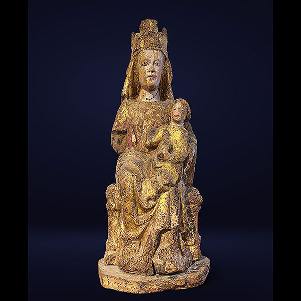 Escuela Vasco-Navarra del siglo XIV - Virgen entronizada con el NI&ntilde;o (Sedes Sapientiae) (h.1300).