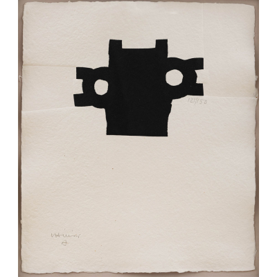 "Kutxa"  EDUARDO CHILLIDA (San Sebasti&aacute;n, 1924-2002). Serigraf&iacute;a con relieve/papel