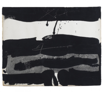 MANOLO MILLARES (Las Palmas de Gran Canaria, 1926 - Madrid, 1972).  S.T, 1965.   Tinta acrílica sobre papel. 