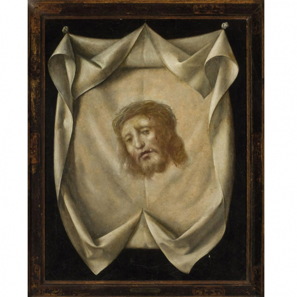 Obrador de Zurbarán.   "Santa Faz". Óleo sobre lienzo. Reentelado.  