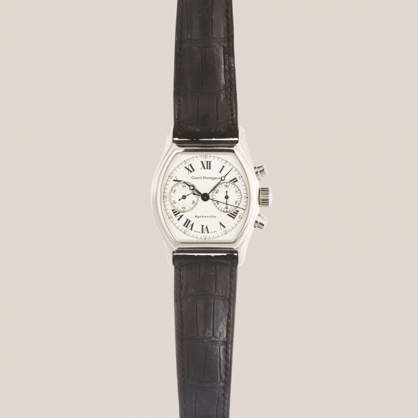 GIRARD PERREGAUX «Richeville». Reloj de pulsera unisex, c.1996. Caja tipo barril en acero y correa original en piel. Ref-Nº2710/A2733.