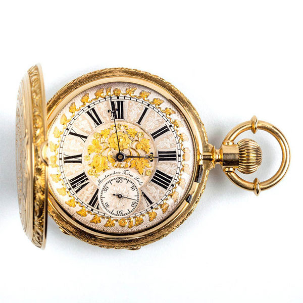 Gran reloj saboneta suizo MONTANDON FRERES, Nº 4025, LOCLE, en sólida caja de oro amarillo