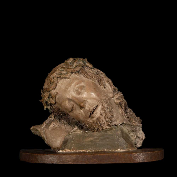 BUSTO DE CRISTO - Atribuido a Lorenzo Mercadante de Bretaña (m. 1480) - Escuela Gótica Española del siglo XV.