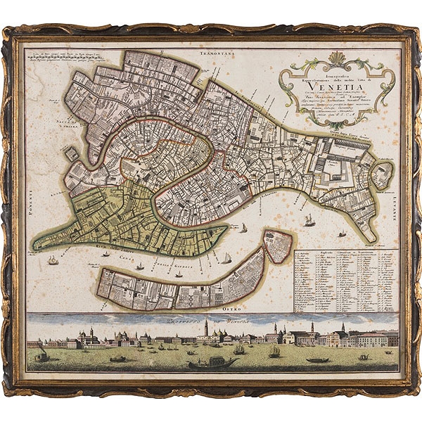 Heirs Homann Grabado coloreado Venecia