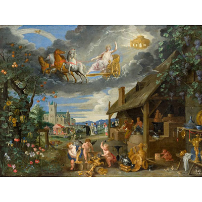 Atribuído a Frans Francken II.  &quot;El carro de Helios&quot;.