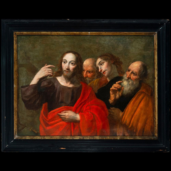 Manera de Hendrick van Balen, escuela Flamenca de Amberes del siglo XVII - Cristo Predicando a los Apóstoles.