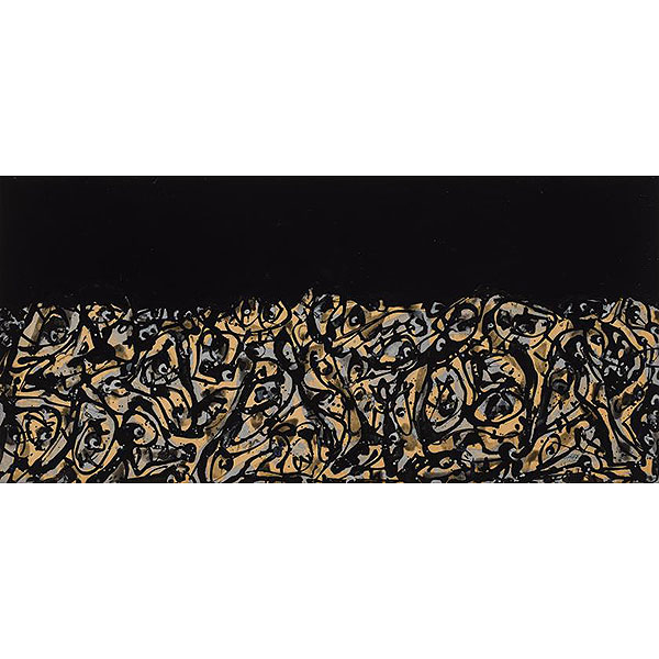 Antonjo Saura. Multitud (1969) Técnica mixta sobre papel adherido a cartón.