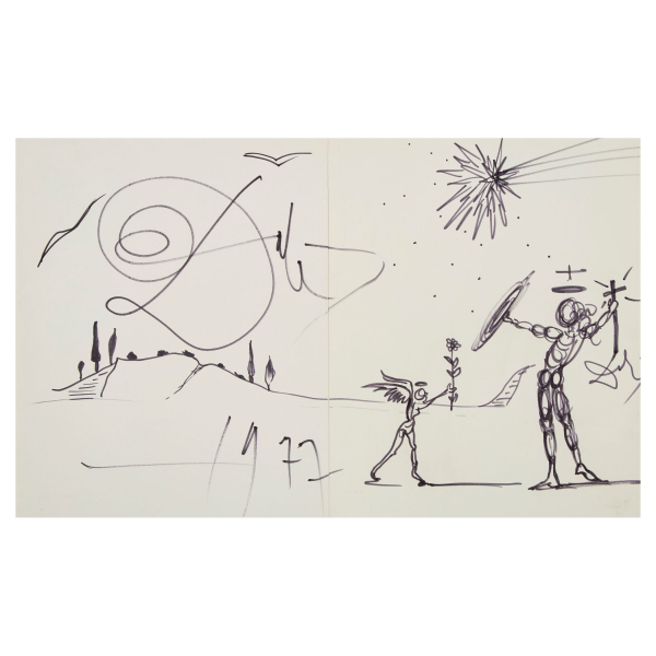 Salvador Dalí (Figueres, Girona, 1904-1989) La estrella. Dibujo a rotulador sobre papel.