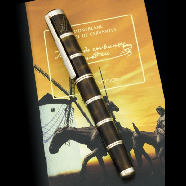 Estilográfica Montblanc "Miguel de Cervantes".  Perteneciente a la Serie Limitada Escritores. Numerada 10556/17000. Año 2005.