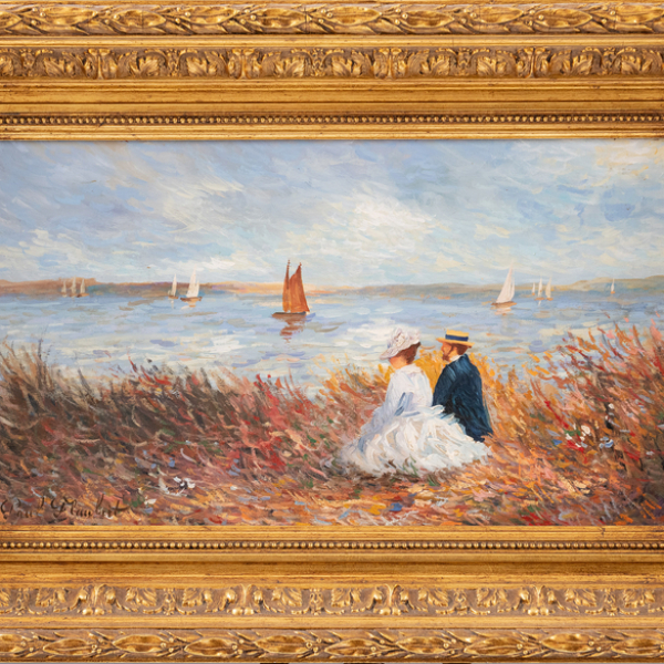 "Pareja de enamorados frente al mar"  PAUL FLAUVERT (París, 1928-1994)