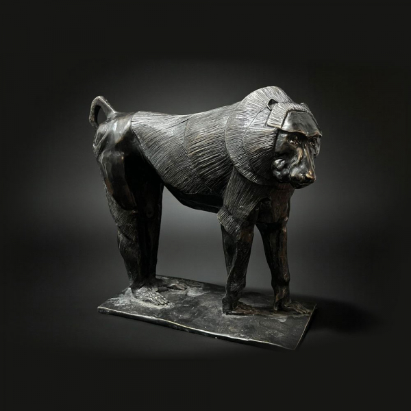 "Babouin Sacré Hamadryas" Rembrandt Bugatti (Italia, 1884–1916) Excepcional Babuíno en bronce a la cera perdida.