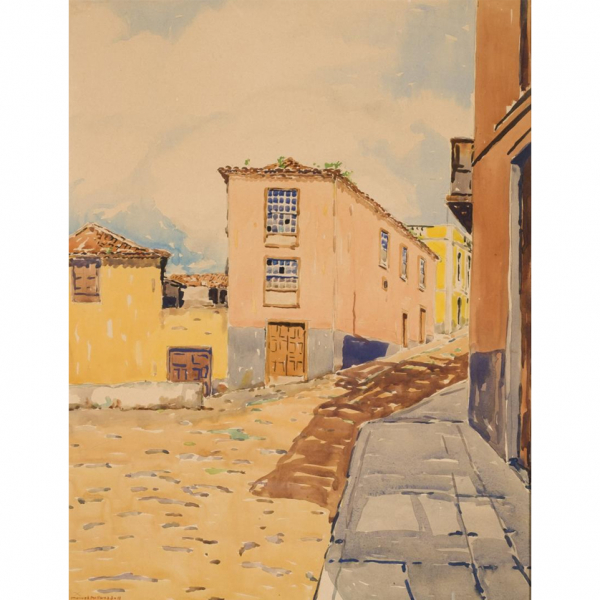 Manolo Millares.   "La Laguna (1948)". Acuarela sobre papel.