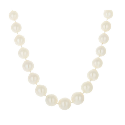 Collar de perlas cutivadas Australianas en degradé 12-15 mm con cierre diseño esférico en oro blanco.