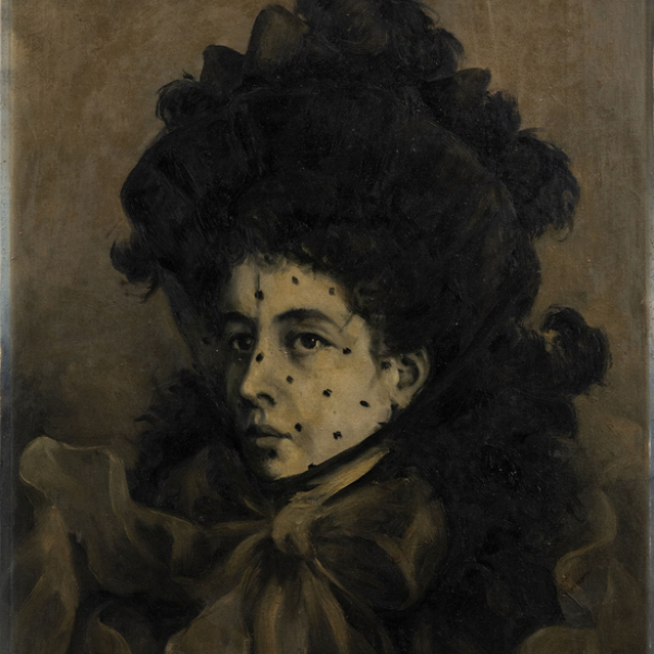 "Dama con velo"  ESCUELA FRANCESA, Siglo XIX