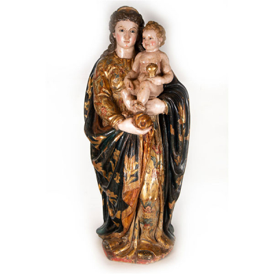 Gran Virgen con Niño en Brazos, círculo del Maestro de Toro, escuela Castellana del siglo XVI.