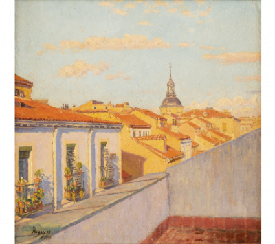 DARÍO DE REGOYOS (Asturias, 1857-Barcelona, 1913)  Tejados de Madrid, 1901 