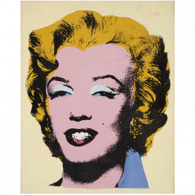 Andy Warhol (Después). &quot;Marilyn (Pink and yellow) (c. 1970)&quot;. Acrílico sobre pantalla serigráfica.