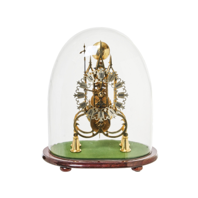 Reloj tipo «esqueleto» de la manufactura española Marton&amp;Gain S.A. en metal dorado, c.1960-1970.