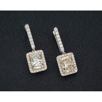 Pendientes de oro con diamantes 3,15 cts cada uno