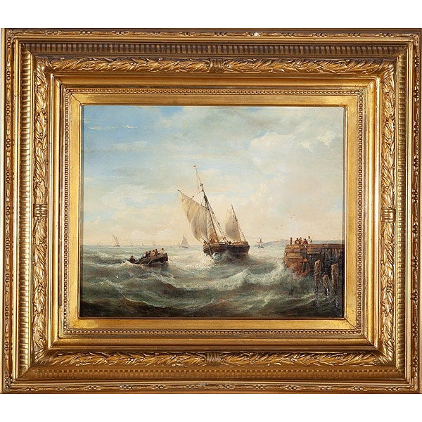 Johann Jakob II Ulrich &quot;Veleros en la costa&quot;