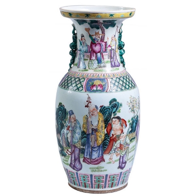 Jarr&oacute;n de porcelana china "Familia rosa" 