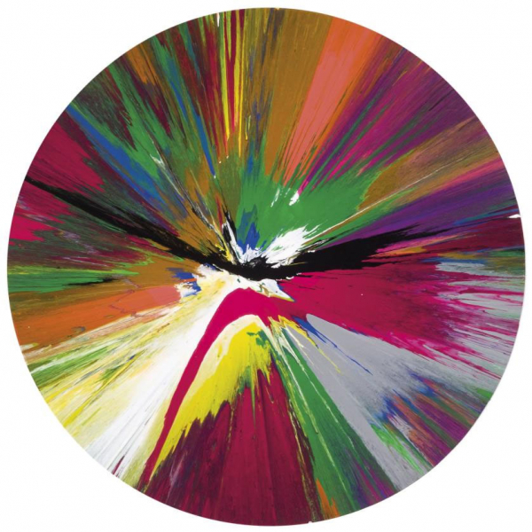 Damien Hirst.   Spin (Circle) (2009)". Acrílico sobre papel. 