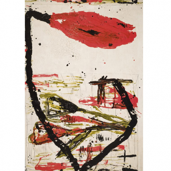 José María Sicilia.   &quot;Tulip 11 (1985)&quot;. Técnica mixta sobre lienzo. Firmado, titulado y fechado al dorso.