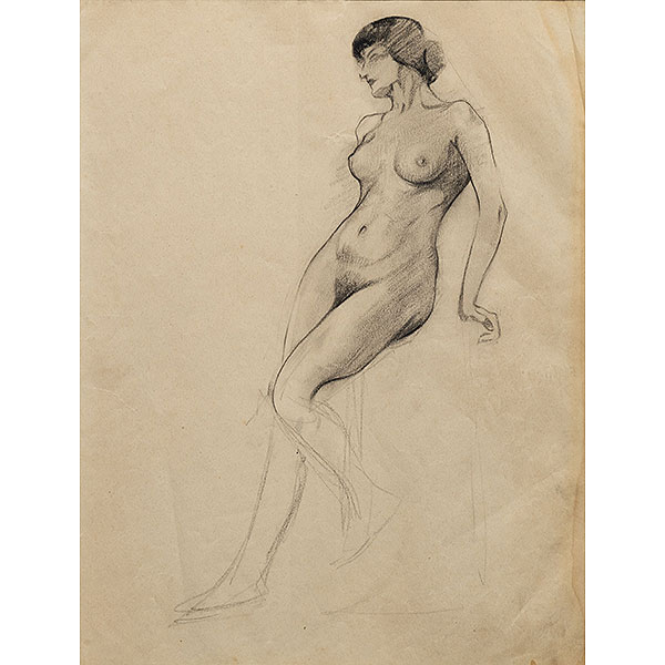 "Desnudo de mujer"  ISIDORO GUINEA (Bilbao, 1893-1947)  Lápiz/papel
