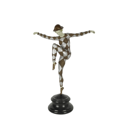 Despu&eacute;s de D&eacute;metre H. Chiparus (Dorohoi, Ruman&iacute;a, 1886-Par&iacute;s, Francia, 1947)  Arlequ&iacute;n.  Escultura firmada
