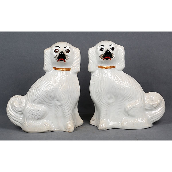 STAFFORDSHIRE Pareja de perros