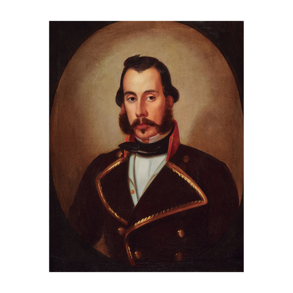 Escuela española, s.XIX. Retrato del General Prim. Óleo sobre tela.