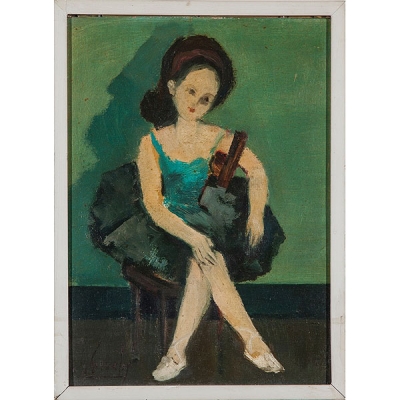 Modesto Ciruelos (Cuevas de San Clemente, 1908 - Burgos, 2002)  &quot;Bailarina sentada&quot; 