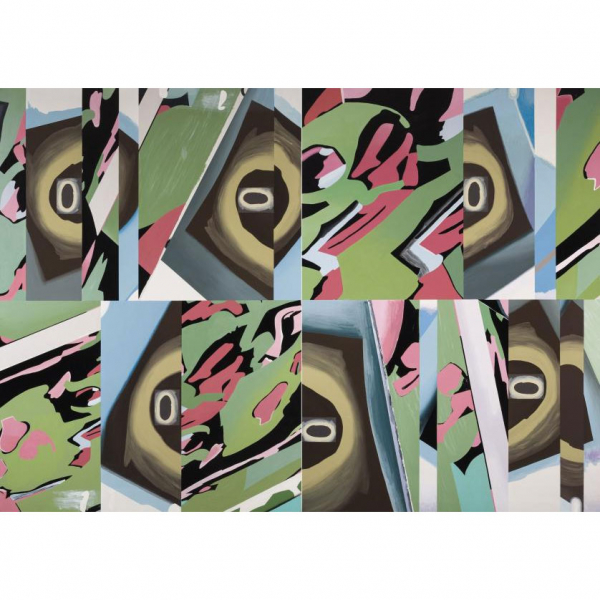 Luis Gordillo.   &quot;Díptico 11 M (2005)&quot;. Díptico. Acrílico sobre lienzo. Firmado, titulado y fechado al dorso.