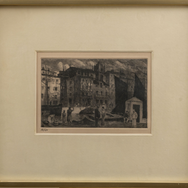 "Puerto Pesquero" RICARDO BAROJA (Huelva, 1871 - Vera de Bidasoa, 1953)