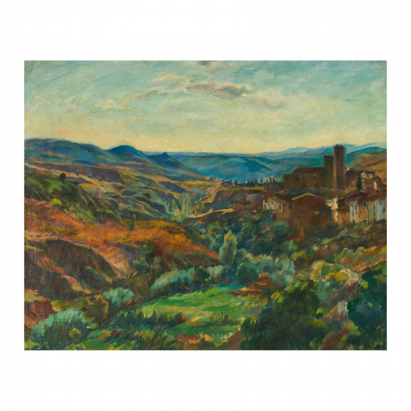 Ricard Canals Llambí (Barcelona, 1876-1931) Paisaje montañoso. Óleo sobre tela.