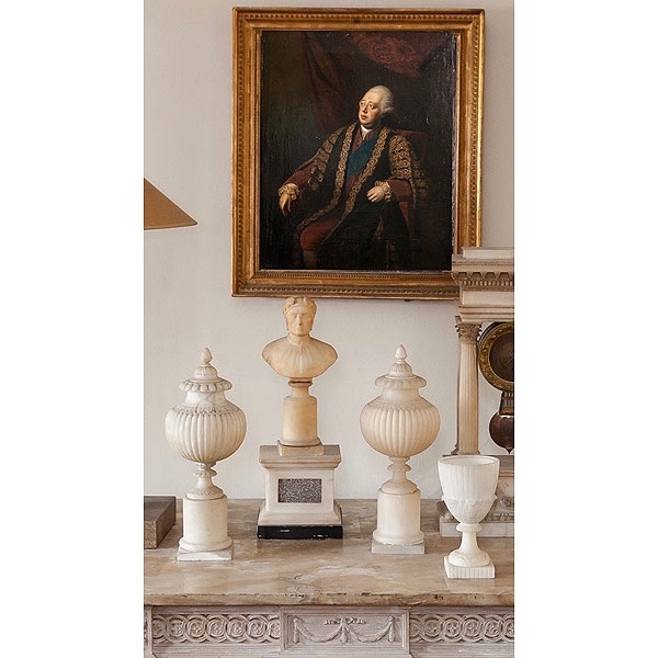 Busto italiano de alabastro "Dante" S.XIX