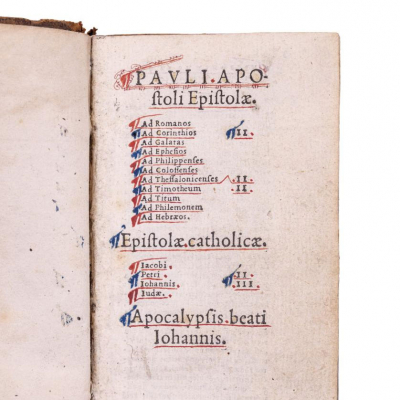  "PAULI APOSTOLI EPISTOLAE" (Nuevo Testamento) - Par&iacute;s: officina Roberti Stephani, 1533.