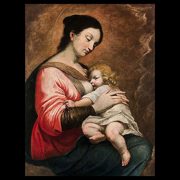 Escuela Italiana del siglo XVII - Virgen con el Ni&ntilde;o (h.1640)   &Oacute;leo sobre lienzo.