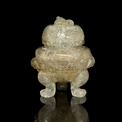 Incensario de cuarzo tallado "Bestias", dinast&iacute;a Han. 